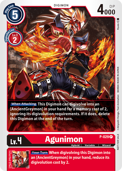 Digimon Card Agunimon P-029 P