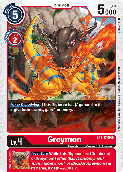 Digimon Card Battle of Omni Greymon BT5-010 U