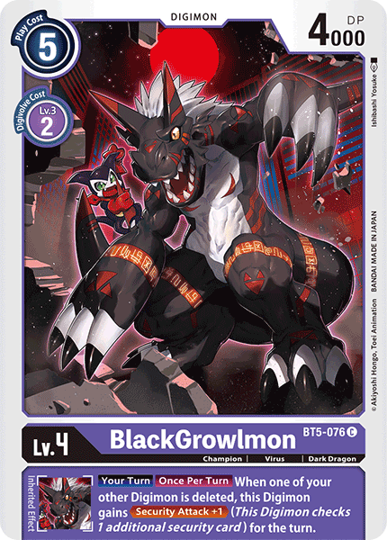 Digimon Card Battle of Omni BlackGrowlmon BT5-076 C