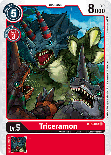 Digimon Card Battle of Omni Triceramon BT5-013 C