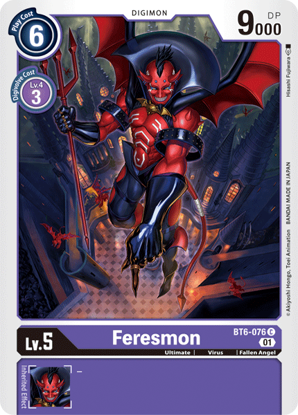 بطاقة Digimon Double Diamond Feresmon BT6-076 C