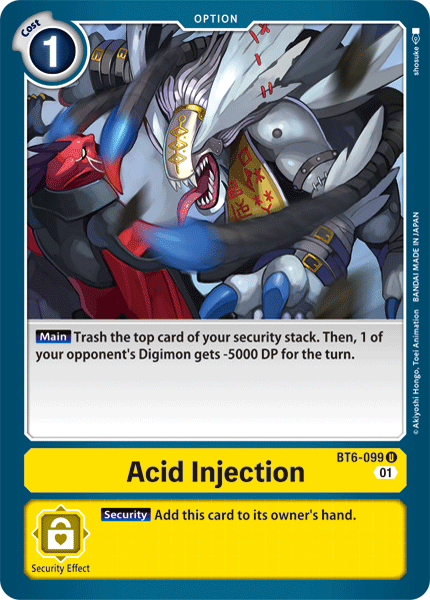 بطاقة Digimon Double Diamond Acid Injection BT6-099 U