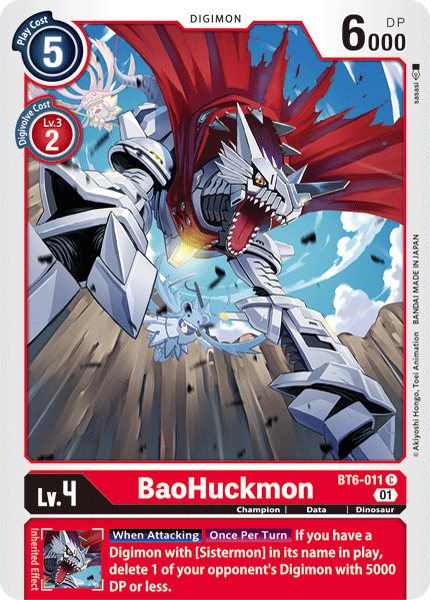 بطاقة Digimon Double Diamond BaoHuckmon BT6-011 C