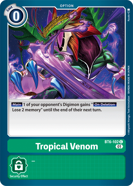 بطاقة Digimon Double Diamond Tropical Venom BT6-102 C