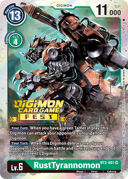 Digimon Card RustTyrannomon BT2-051 SR (DigiFest)
