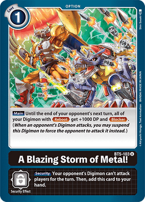 Digimon Card Battle of Omni A Blazing Storm of Metal! BT5-103 U