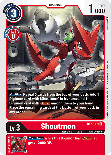 Digimon Card Battle of Omni Shoutmon BT5-009 U