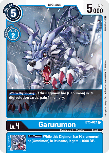 Digimon Card Battle of Omni Garurumon BT5-024 C