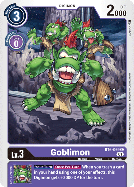 بطاقة Digimon Double Diamond Goblimon BT6-069 C