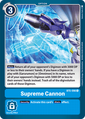 Digimon Card Battle of Omni Supreme Cannon BT5-096 C