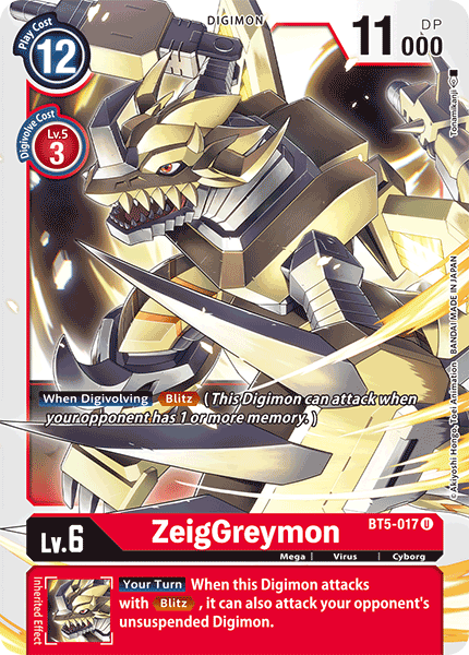 Digimon Card Battle of Omni ZeigGreymon BT5-017 U