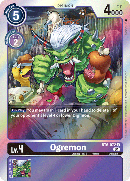 بطاقة Digimon Double Diamond Ogremon BT6-072 R