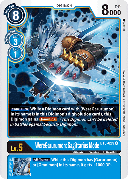 Digimon Card Battle of Omni WereGarurumon: Sagittarius Mode BT5-029 R