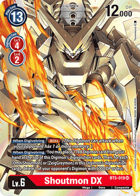 Digimon Card Battle of Omni Shoutmon DX BT5-019 SR