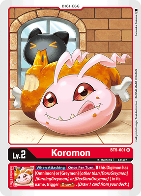 Digimon Card Battle of Omni Koromon BT5-001 U