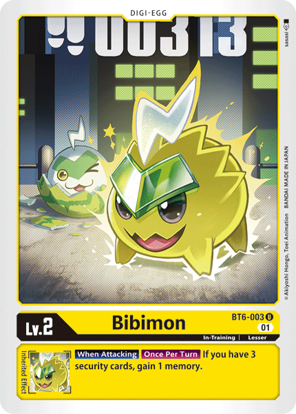 بطاقة Digimon Double Diamond Bibimon BT6-003 U