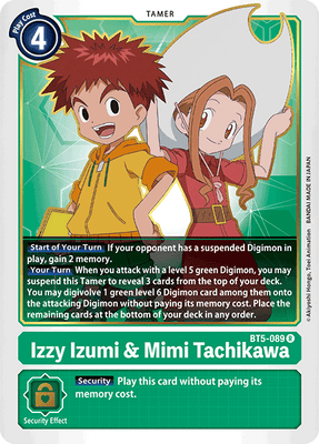 Digimon Card Battle of Omni Izzy Izumi & Mimi Tachikawa BT5-089 R