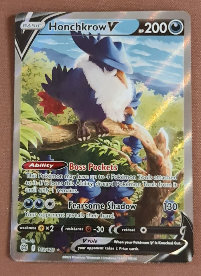 (S) Pokemon Card Brilliant Stars 162/172 Honchkrow V Alternate Full Art *M*