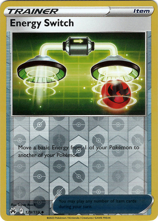 Pokemon Card Crown Zenith 129/159 Energy Switch Item Reverse Holo Uncommon *MINT*