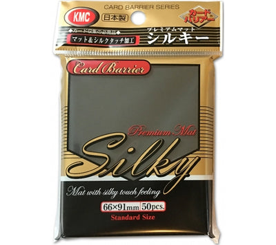 KMC 50pcs Card Barrier Silky Black Premium Matte 66x91mm Standard Sleeves
